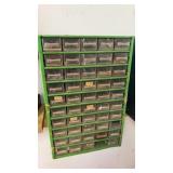45-Drawer Small Parts Bin Organizer  Green Metal