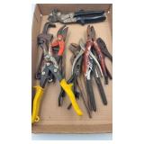 Pliers, Snips & Pipe Wrench Lot  Named Brands