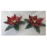 NAPCO Vintage Metal Poinsettia Wall Décor with