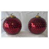 Creative Co-op Red Hobnail Glass Ball Ornaments 