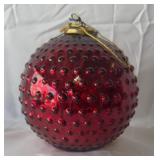 Creative Co-op Red Hobnail Glass Ball Ornament 