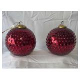 Creative Co-op Red Hobnail Glass Ball Ornaments 