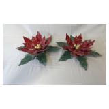 NAPCO Vintage Metal Poinsettia Wall Décor with