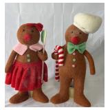 Felt Gingerbread Boy & Girl Figures  15.5", Set
