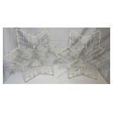 Transpac White Metal Star Christmas Card Holders