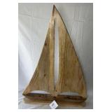Melrose International Carved Wood Sailboat