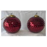 Creative Co-op Red Hobnail Glass Ball Ornaments 