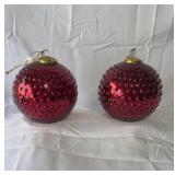 Creative Co-op Red Hobnail Glass Ball Ornaments 