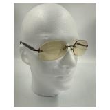 Gold & Wood Rimless Eyeglasses with Wood Temples,