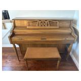 SCHAFER & SONS CONSOLE PIANO WITH MATCHING BENCH