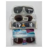 Clip-On Sunglasses in Cases, Including Solar