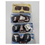 4 New Old Stock Clip-On Sunglasses: Foster Grant