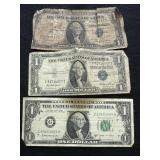 Vintage U.S. $1 Notes  1935-A & 1935-E Silver