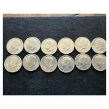12 Kennedy Half Dollars  1972, Clad Composition