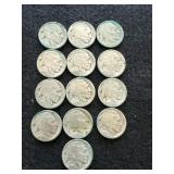 Lot of 13 Buffalo Nickels  Dates Not Visible