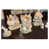 Easter Village Collection  Ceramic Cottage Set