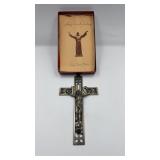 Ornate Metal Crucifix in Original 'Holy Cross