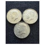 f 3 Kennedy Half Dollars  1966, 40%