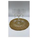Cut Crystal Wine Goblets, Calla Lily Pattern 