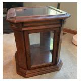 Glass-Top Curio End Table with Display