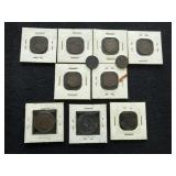 11 Early U.S. Type Coins  Large Cents, Indian