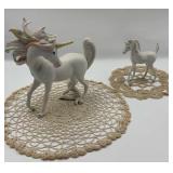 Bisque Porcelain Unicorn & Foal Figurine