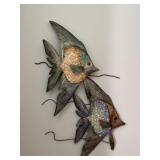 MIXED-MEDIA METAL & CAPIZ SHELL ANGELFISH WALL