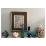 COASTAL DECOR & ASIAN ART LOT  FRAMED