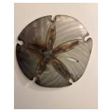 BRUSHED METAL SAND DOLLAR WALL ART  TORCH-FIRED