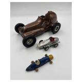 VINTAGE TETHER CAR / RACE CAR TOY LOT  3
