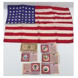 Vintage Americana Lot: 48-Star Flag, Reproduction