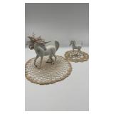Bisque Porcelain Unicorn & Foal Figurine