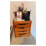 Scrapbooking & Craft Supply Lot with Wood Storage