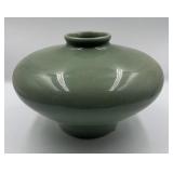 Celadon Crackle-Glaze Squat Vase