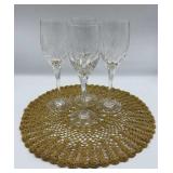 Cut Crystal Wine Goblets, Calla Lily Pattern 
