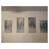Four-Panel Abstract Mosaic-Style Canvas Set 
