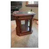 Glass-Top Curio End Table with Display