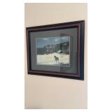 Framed Wildlife Photograph: Dog at Mountain Lodge