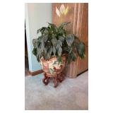 Chinese Export-Style Porcelain Fishbowl Planter