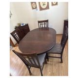 GREEN RIVER DARK MAHOGANY OVAL DINING TABLE W/ 4