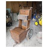 Primitive Handmade Wooden Cart with Storage