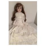 Antique Bisque Head Doll  Sleep Eyes, Auburn