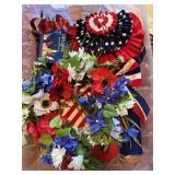 Patriotic Décor Lot  Red, White & Blue Floral