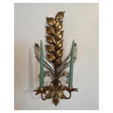 PAIR OF ITALIAN GILT TOLE TWO-LIGHT WALL SCONCES
