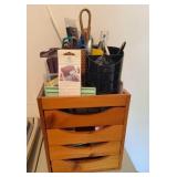 Scrapbooking & Craft Supply Lot with Wood Storage