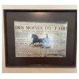 1887 Des Moines Co. Fair Reproduction Print 