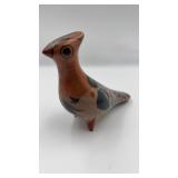 Mexican Folk Art Pottery Bird FigurineA
