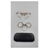 Antique Eyewear Pair: Gold tone-Filled Spectacles