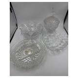 Cut Glass Serving Pieces  4-Piece LotA