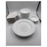 White Porcelain Dinnerware Lot  29 Pieces